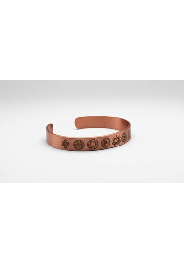 Zeolit Taşlı Bakır Bileklik Evrensel Enerji Sembollü Şifa Koruma