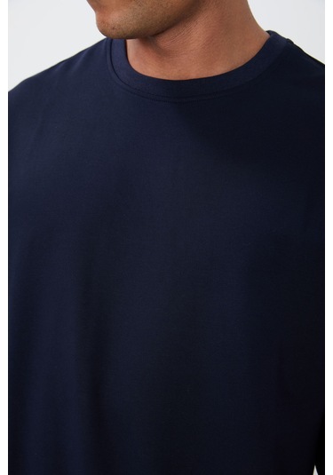 Tommy Life İndigo Pamuk Yumuşak Dokulu Standart Fit Basic Erkek Sweatshirt - 88363 Indıgo