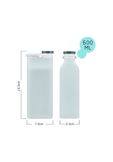 600ml Doğa Sporları Taşınabilir Silikon Katlanır Su Bardağı Minimalist Seyahat Büyük Kapasiteli Süt Şişesi Pembe Pembe