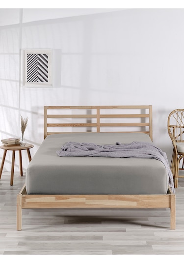 %100 Pamuklu Tek/çift Kişilik Lastikli Çarşaf Fitted Jersey Penye Çarşaf Vizon