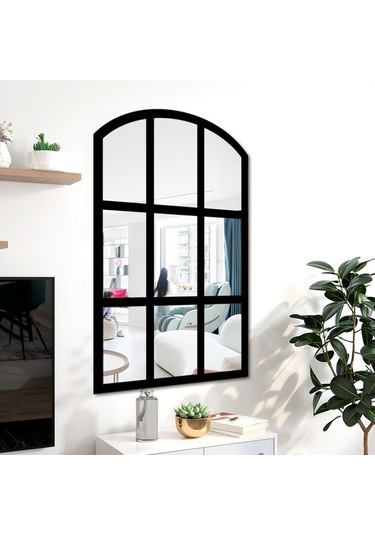Pazly Taklit Suntek Siyah Kemerli Izgara Duvar Bölmesi Aynası Ayna Us Siyah