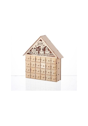 Pazly 24 Boş Çekmeceli Ev Şekli Noel Geri Sayım Takvimi Ev İle Ahşap Noel Advent Takvimi C C