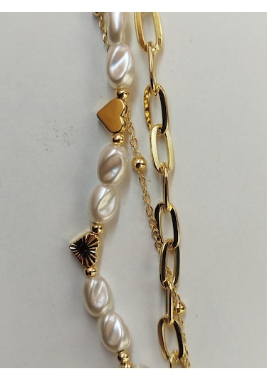 Kalpli Sedef Taşlı Çoklu Bileklik Seti Aksesuar Şık Çok Renkli