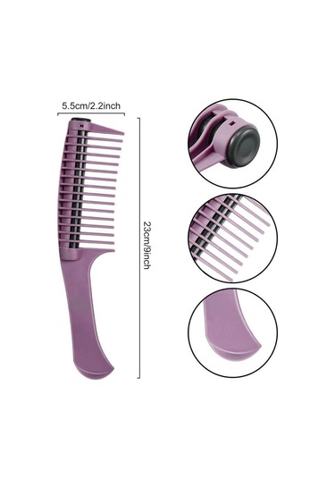 Koodmax Saç Bakım Ürün Dağıtıcı Boya Ombre Geçiş Tarağı Dolaşık Açıcı Saç Tarak - Lila Siyah