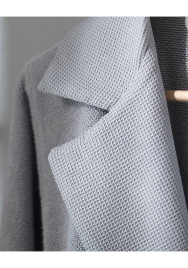 Madame Coco Carole Unisex %100 Pamuk Bornoz Set - Açık Gri - Lüks Koleksiyon Gri