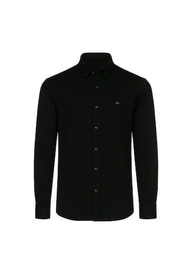 Yxc Uzun Kol Slim Fit Erkek Örme Gömlek - 7437 Haki