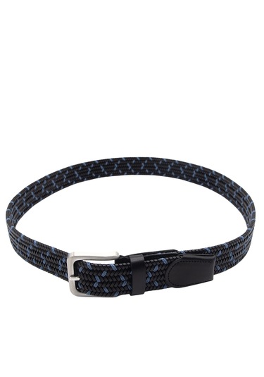 Pierre Cardin Premium Örgü Deri Kemer En 3,5 Cm Pc-1713 Siyah - Mavi