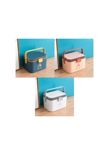 Sones Ev Tipi Plastik Küçük İlaç Kutusu Taşınabilir İlaç Saklama Kutusu, Boyut: 21,4 X 15,8 X 14,7 Cm Pembe