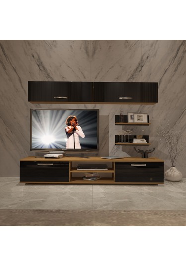 Decoraktiv Eko 5 Mdf Dvd Tv Ünitesi Tv Sehpası Pera - Siyah