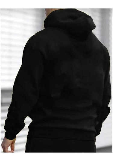 Buy Center Erkek Siyah Kapüşonlu Sweatshirt Black Baskılı SIYAH