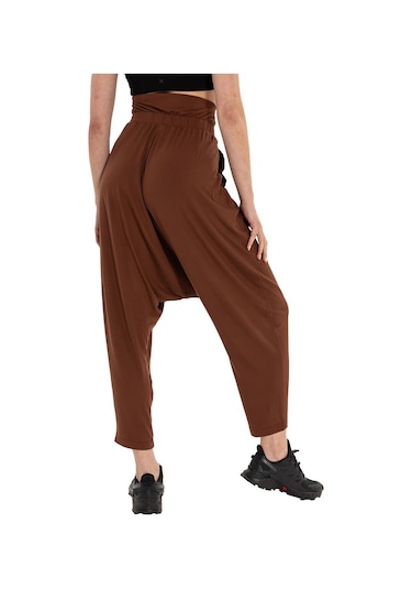 Inguz Beli Katlanabilir Yoga Şalvar Kahverengi