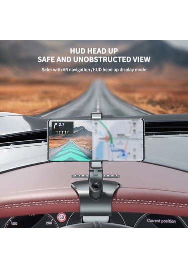 Yifomall Araç Telefon Tutucu 360 Döner - Navigasyon İçin Kolay Erişim, Tek Elle Kaldırma, Sabit Tutma Ve Gizlenebilir Park Numarası Pembe