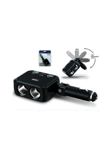 Ayt Olesson 1655 12-24v Çiftli Type-c Çift Usbli 100w Araç Oto Tır Çakmak Çoklayıcı Çakmaklık Çoğaltıcı