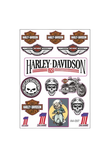 Harley Davidson Motosiklet Sticker Seti