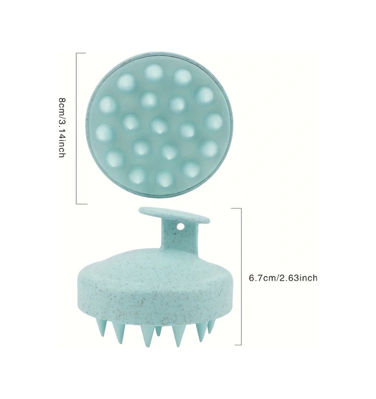 Gateesat Donuk Yeşil 1 Adet Silikon Kafa Derisi Masajı Ve Şampuan Fırçası Saç Bakımı