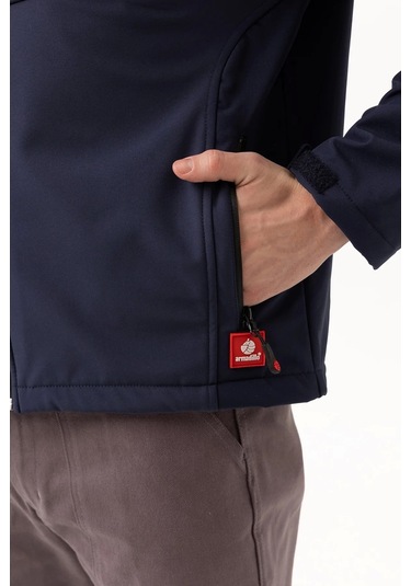 Erkek Kışlık Su Geçirmez Softshell Mont Salina İtici Rüzgar Outdoor Lacivert