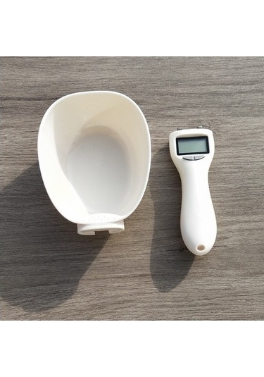 Szypzstore Pet Home 800g / 0.1g Pet Gıda Ölçekli Mama Kabı -beyaz F0lxzn