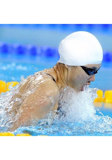 Parlak Dikişsiz Saf Silikon Yüksek Esneklik Profesyonel Yüzme Bonesi Mor