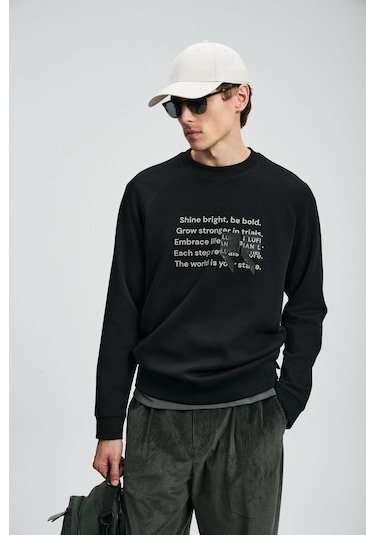 Lufian 112030174 Shadow Erkek Sweatshirt Siyah