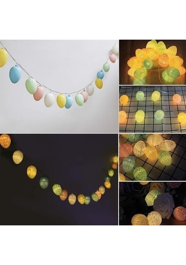 Buffer 10lu Renkli Yumurta Şeklinde Dekoratif Dolama Led Aydınlatma