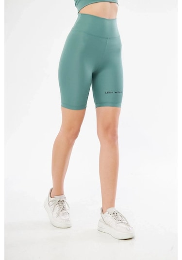 Mzpkartan Yüksek Bel Biker Sporcu Şort - Mint Yeşili Mint Yeşili