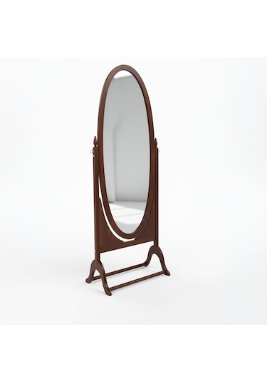 Rivoli Ayaklı Ahşap Oval Boy Aynası 58x165 Ceviz