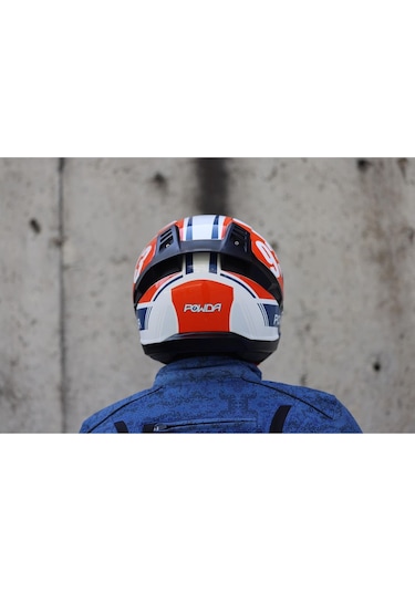 Twister 93 Beyaz-mavi-turuncu Kask C2 Beyaz