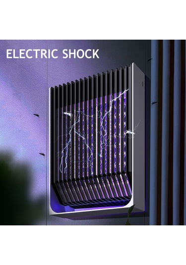 Vkemall Usb Şarjlı Siyah Elektrik Şoku Komar Öldürücü Lambası - Ev İçi Fiziksel Mor Işık İçeren Dikey/duvar Tipi 2'li Tasarım