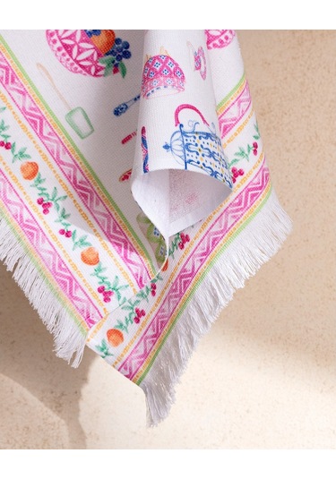 Madame Coco Cute Baskılı Mutfak Havlusu Hvlu0000000142 40x60cm-beyaz/pembe