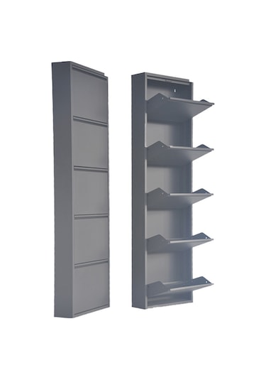 5'li Metal Ayakkabılık - Antrasit