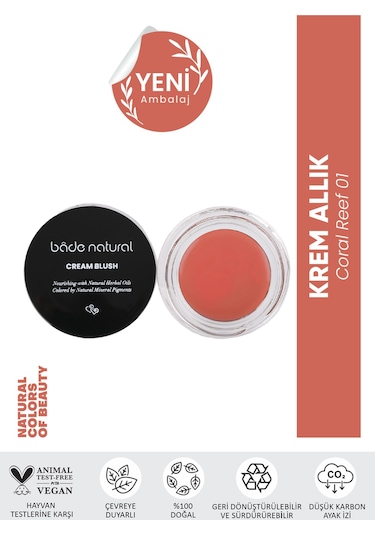 Bade Natural Krem Allık 01 Coral Reef