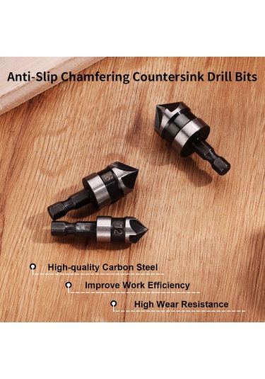 Teltree Ahşap Ve Yumuşak Malzemeler İçin 90 Derece Kesici, 5 Telli, 1/4 İnç Altıgen Saplı, Hızlı Talaş Atımı, 12-16-19 Mm, Siyah Köşe Oluşturucu Aleti