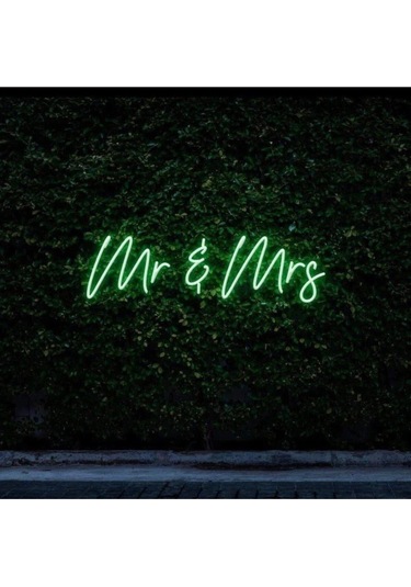 Twins Led Mr & Mrs Yazılı Neon Tabela Yeşil Model:model:28573366 Yeşil