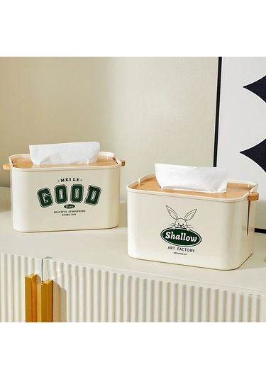 Yuvarlak Tavşan-sevimli Tavşan Masaüstü Doku Kutusu Taşınabilir Oturma Odası Banyo Kağıt Dağıtıcı Saplı Ev Araba Peçete Depolama Tutucu