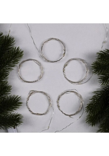 Luazon Lighting Pilli Çelenk Belir, 5'li Set 178235775 Beyaz