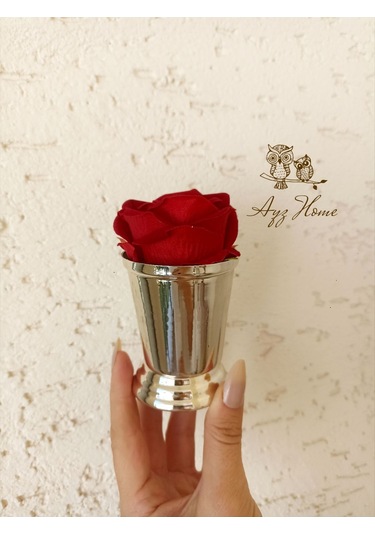 1 Adet Gül Kovası Kadife Gül Kahve Sunum İsteme Söz Nişan2