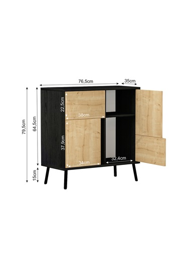 Darien Ç001 Ahşap Siyah/safir Meşe