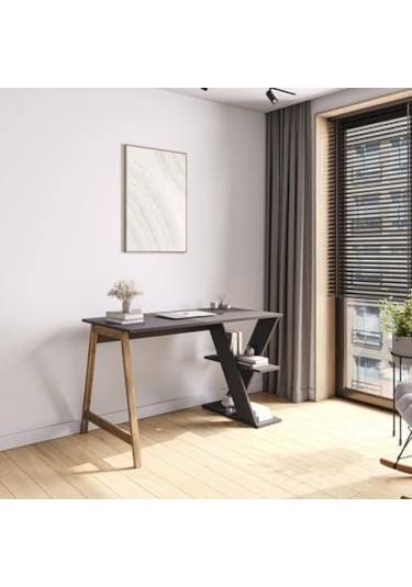Lagomood Olivia Çalışma Masası 120 Cm Antrasit Ceviz Antrasit - Ceviz