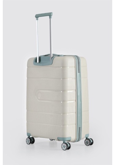 Ççs 5247 Polipropilen Büyük Boy Valiz Beyaz-mavi Beyaz - Mavi