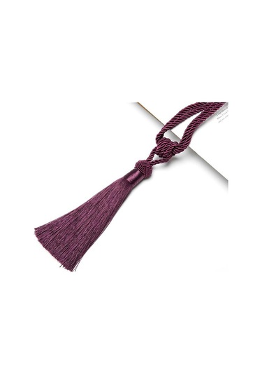 Mor 1 Adet El Yapımı Yüksek Kaliteli Perde Tiebacks El Dokuma Holdbacks Ev Dekoratif Püsküller Tiebacks 12 Renk