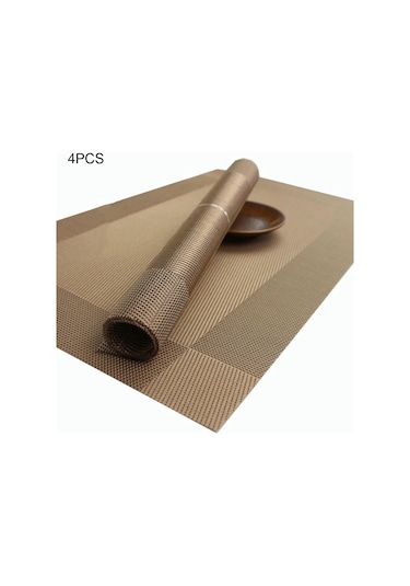 Şampanya Termal 4 Adet/takım Kaymaz Servis Altlığı Yalıtım Ev Ürün Pedi Yemek Masası Mat Şampanya