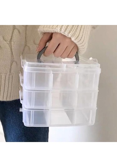 1 Adet Şeffaf Mücevher Saklama Kutusu Büyük Kapasiteli Bitirme Kutusu Kolye Yüzük Küpe Saklama Kutusu Mücevher Kutusu Süs Kutusu A