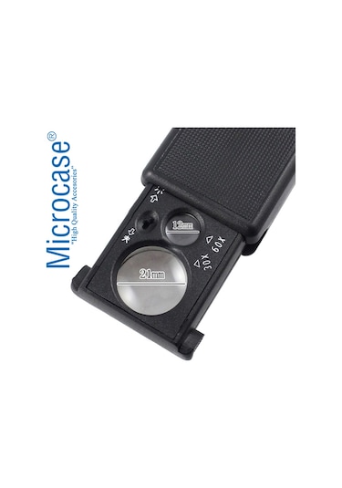 Microcase Mor Işıklı Çift Gözlü 60x 30x Büyütme Büyüteç Model By9