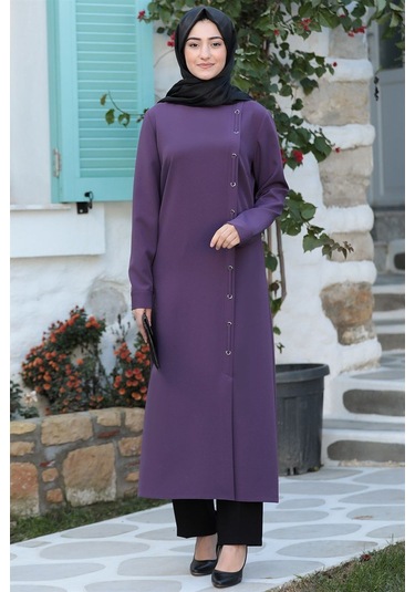 Rümeysa Tesettür Takım Mor Mor