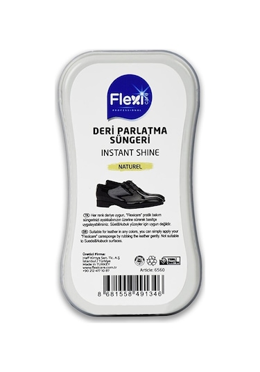 Flexi Care Deri Ayakkabı Temizleme Parlatma Süngeri Natural Şeffaf