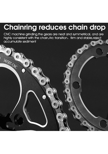 Ebitda West Bıkıng 34-50t Yol Bisikleti Yarış Katlanır Zincir Tekerleği Siyah Siyah