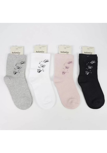 Tutsu Aks Kız Soket Çorap K46319 Asorti Çok Renkli
