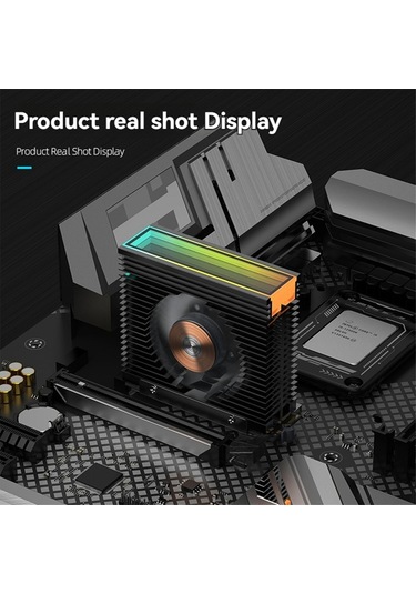Argb M.2 2280 Ssd Soğutucu 50mm Pwm Çift Fanlı M.2 Ssd Radyatör, B