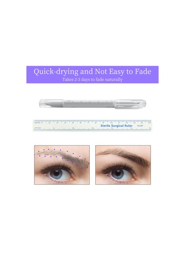 Yifomall "10 Adet Çift Uçlu Dövme Kalemi + Kaş Ölçüm Cetveli - Profesyonel Makyaj Seti"