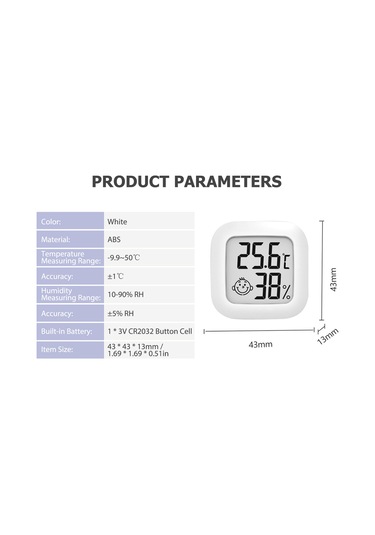 Kangvka Küçük Boyutlu Dijital Sıcaklık Ve Nem Ölçer - Ev & Ofis Kullanımı İçin Pratik Cihaz